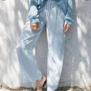 Jenni kayne Striped linen Blue Women's Pants